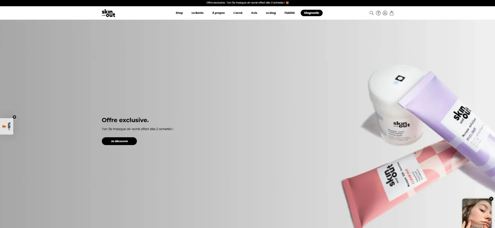Aperçu du site Skin and Out