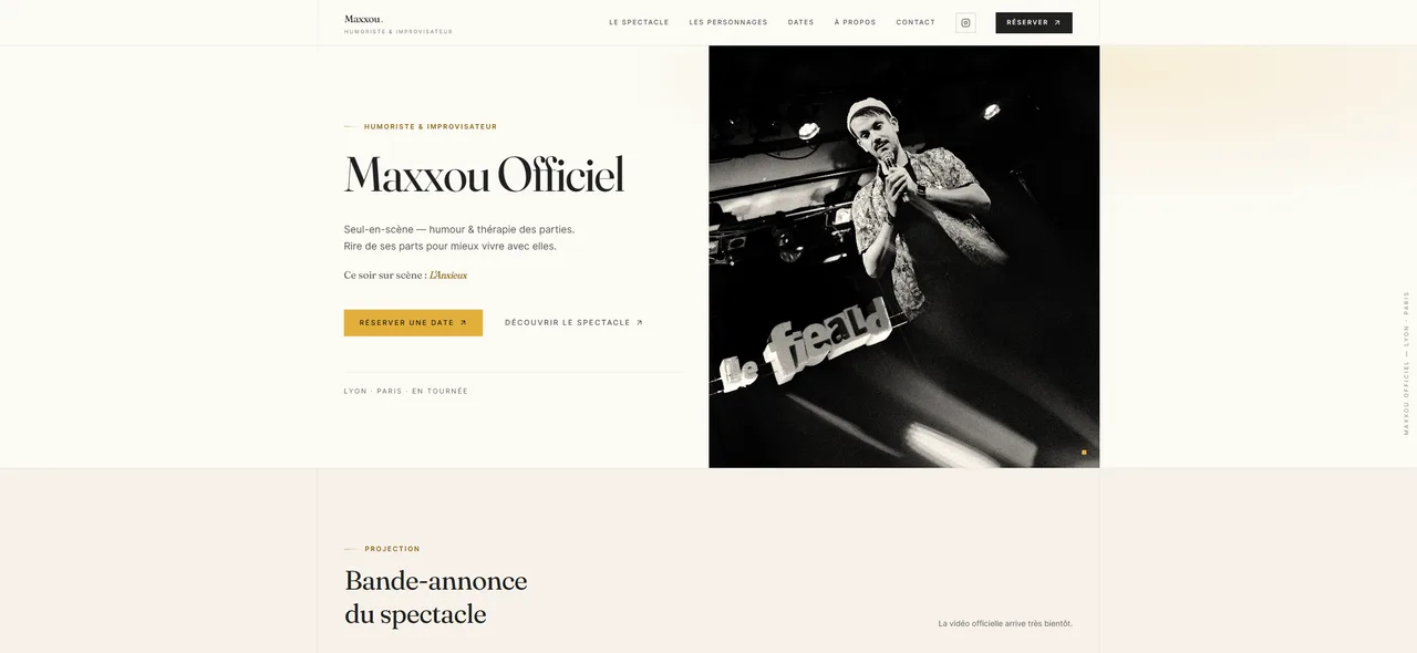 Aperçu du site Maxxou Officiel